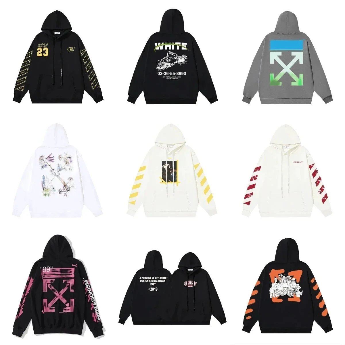 OFF OW WHITE Arrow gradient hoodie